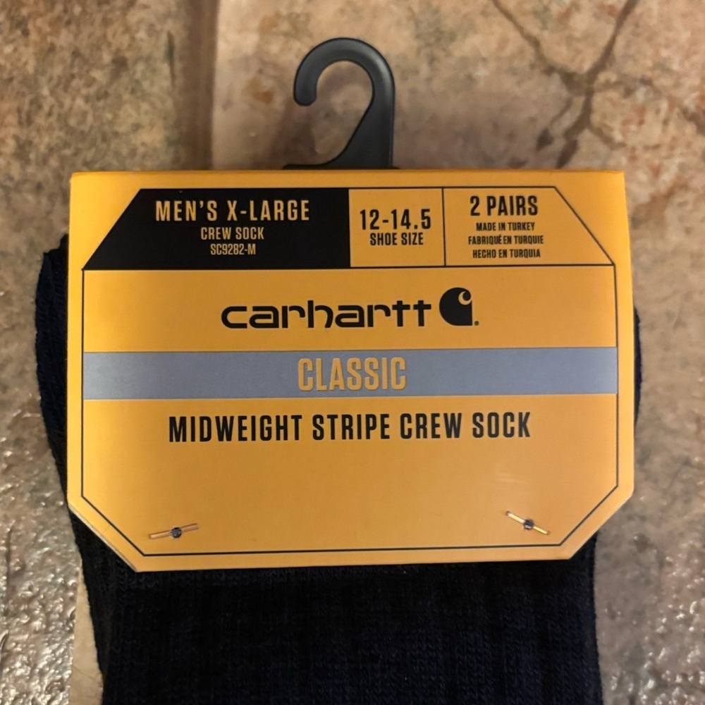NWT *Bundle 4 pairs* men’s Carhartt Classic Midweight Stripe Crew Socks sz XL - Picture 4 of 8